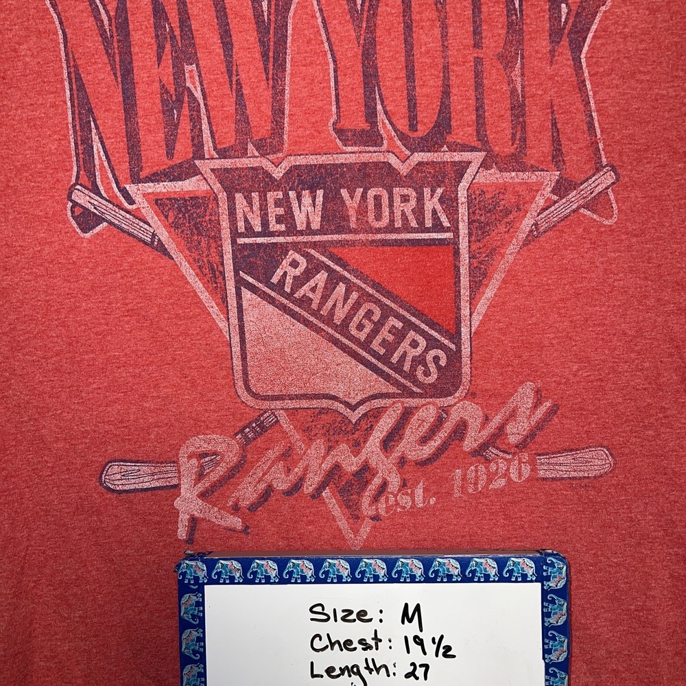 Champion New York Rangers T‎ Shirt Men's Sz M Red Faded Tee NHL - Picture 6 of 8